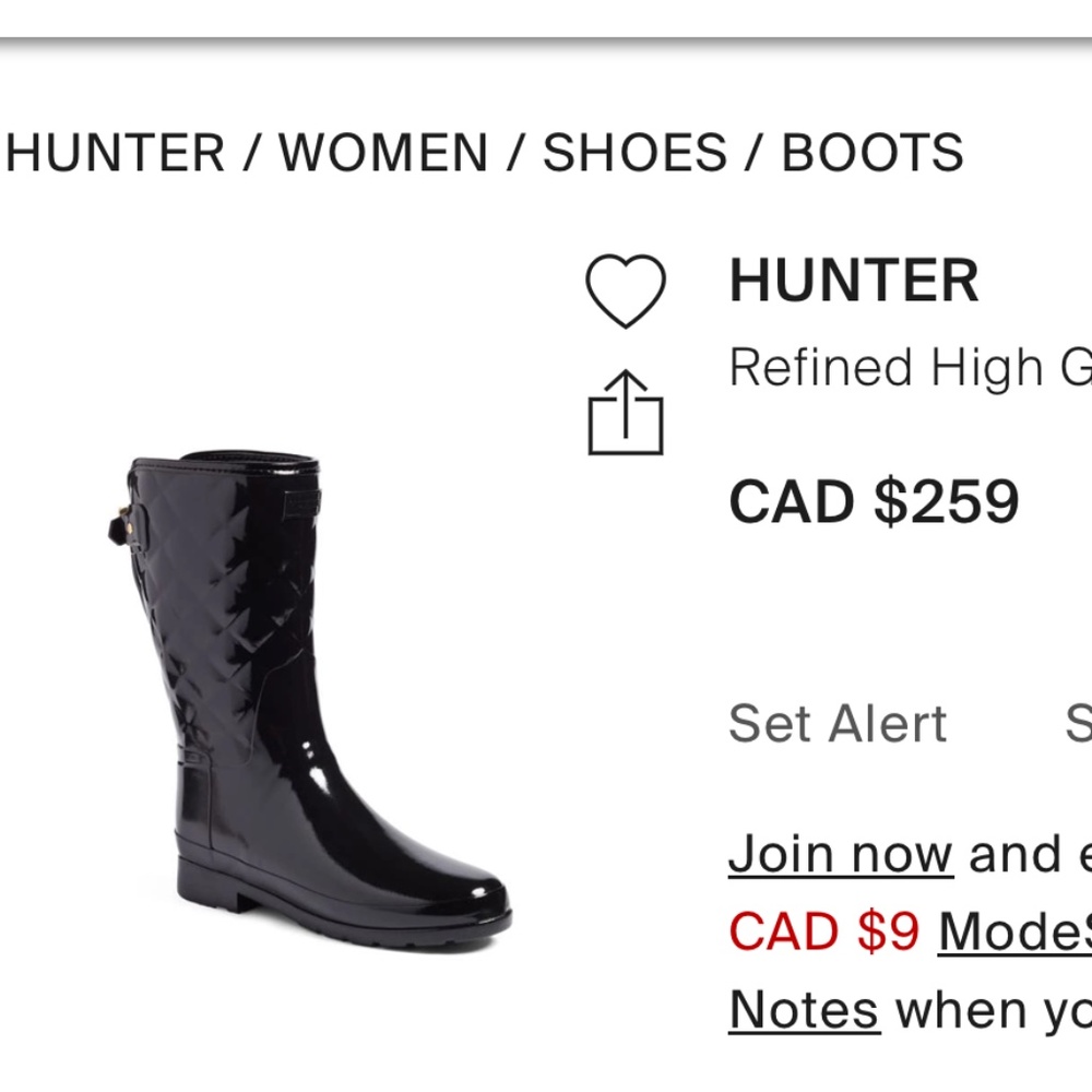 SOLD❤️ Authentic rare HUNTER  black quilted boots